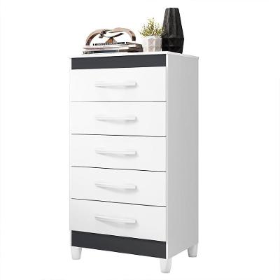 Cômoda Esmeralda 5 Gavetas Branco-titanium - Móveis Albatroz Branco-titanium