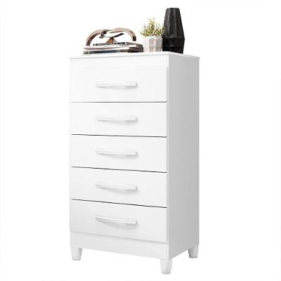 Cômoda Esmeralda 5 Gavetas Branco - Móveis Albatroz Branco