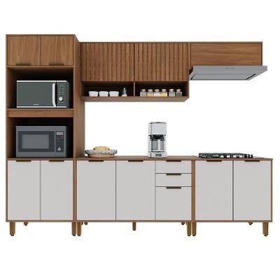 Cozinha Modulada Toronto 5 Peças Com Torre Quente 2 Fornos Freijó-off White - Indékes Freijó-off White