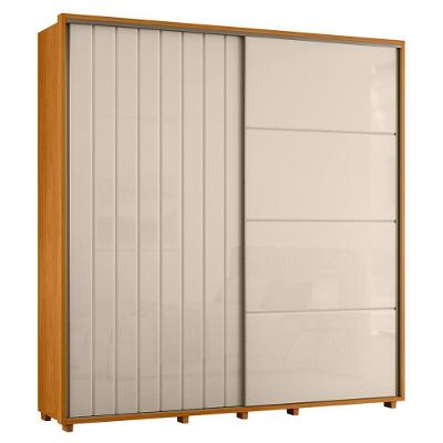 Guarda Roupa Casal Monet Ripado 2 Portas Deslizantes Cinamomo-off White - Madetec Cinamomo-off White