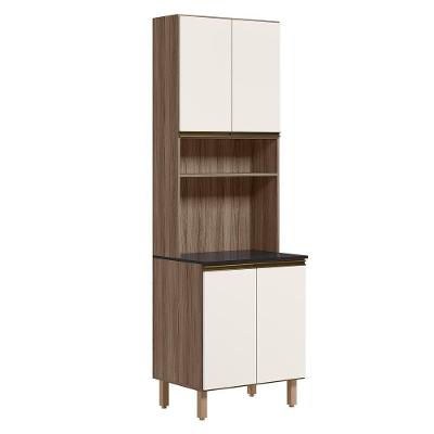 Paneleiro Duplo 4 Portas 70cm Mdf Kali 12230 Carvalho Toq Off White Cetim Nicioli Carvalho Toq Off White Cetim