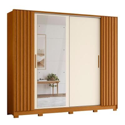 Guarda Roupa Casal Jacarandá 4 Portas Flex Cinamomo-off White Com 4 Espelhos - Móveis Albatroz Cinamomo-off White