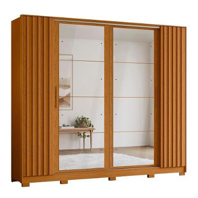 Guarda Roupa Casal Jacarandá 4 Portas Flex Cinamomo Com 8 Espelhos - Móveis Albatroz Cinamomo