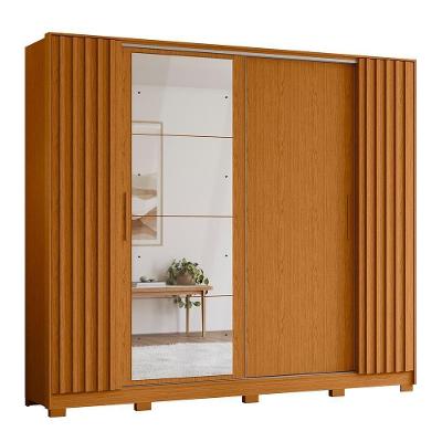 Guarda Roupa Casal Jacarandá 4 Portas Flex Cinamomo Com 4 Espelhos - Móveis Albatroz Cinamomo