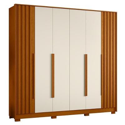 Guarda Roupa Casal Deville Ripado 6 Portas Cinamomo-off White - Móveis Albatroz Cinamomo-off White