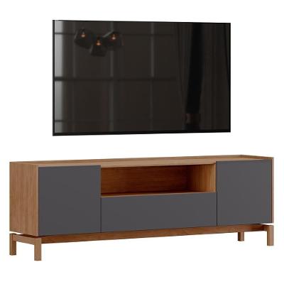 Rack Bancada Barcelona 180cm 2 Portas E 1 Gaveta Tauari-concret - Finestra Móveis Tauari-concret