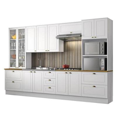 Cozinha Completa 6 Peças Americana Branco Com Torre Quente 2 Fornos Tampo Nature - Móveis Henn Branco