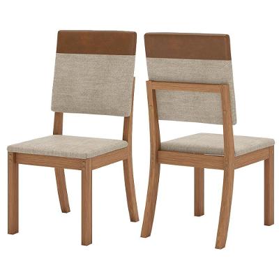 Kit 2 Cadeiras Milla Plus Corano Caramelo Suede Creme Henn Corano Caramelo Suede Creme