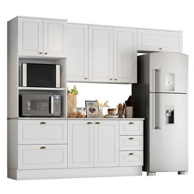 Cozinha Completa Americana 4 Peças Com Balcão 120cm Branco - Móveis Henn Branco