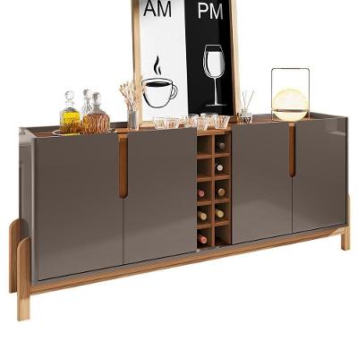 Buffet Aparador Lizz 190cm 4 Portas Com Adega Cinza Pérola-cedro - Casa D Cinza Pérola-cedro