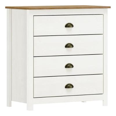 Cômoda Topázio 4 Gavetas Branco-freijó - Finestra Móveis Branco-freijó