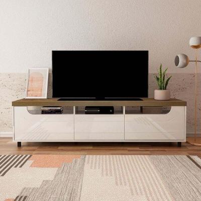 Rack Para Tv Até 75 Polegadas 200cm 2 Portas 1 Gaveta Multimóveis Cr45325 Pinho/off White Pinho/off White
