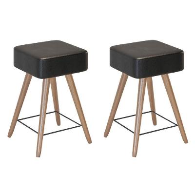Kit 2 Banco Banqueta Rio Baixa 50cm Couríssimo Preto - Salaone Preto