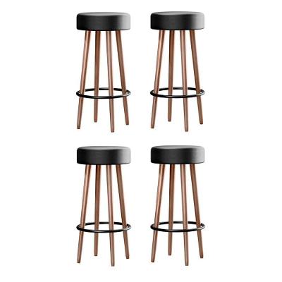 Kit 4 Banquetas Berlin 70cm Couríssimo Preto - Salaone Preto