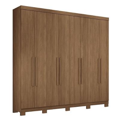 Guarda Roupa Casal Master New 8.4 8 Portas Jatobá Com Pés - Santos Andirá Jatobá