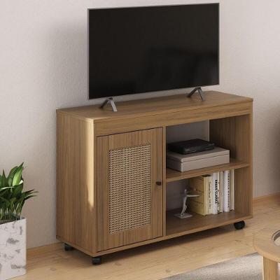 Rack Para Tv Até 35 Polegadas 91cm Com Rodízios 1 Porta Multimóveis Cr45327 Carvalho Carvalho