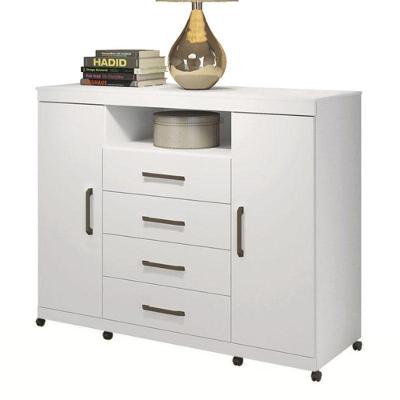 Cômoda Havana Master 2 Portas E 4 Gavetas Branco Com Rodízios - Santos Andirá Branco