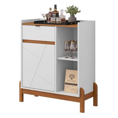 Aparador Bar Bari 1 Porta E 1 Gaveta Branco-cedro - Casa D Branco-cedro