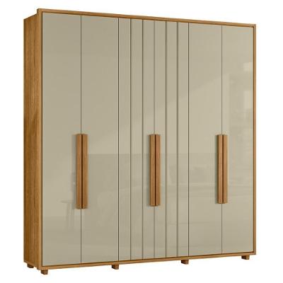 Guarda Roupa Casal Portinari Ripado 6 Portas Cumaru-opala - Madetec Cumaru-opala