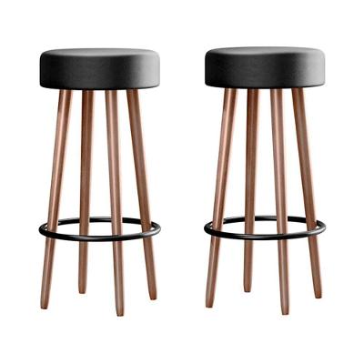 Kit 2 Banquetas Berlin 70cm Couríssimo Preto - Salaone Preto