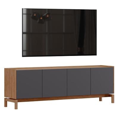 Rack Bancada Barcelona 180cm 2 Portas E 2 Gavetas Tauari-concret - Finestra Móveis Tauari-concret