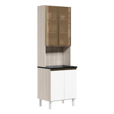 Paneleiro Duplo 4p Vidro 70cm Mdf Kali 18340 Bianco Toq Branco Uv Nicioli Bianco Toq Branco Uv