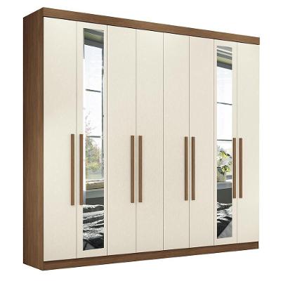 Guarda Roupa Casal Master New 8.4 8 Portas Jatobá-areia Com Espelho - Santos Andirá Jatobá-areia