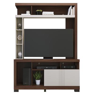 Estante Home Theater Elba Nogueira Real-off White Matte Para Tv Até 50? - Colibri Nogueira Real-off White Matte