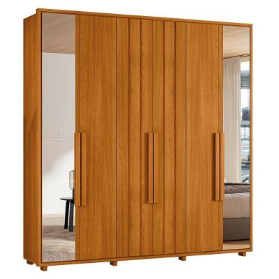 Guarda Roupa Casal Portinari Ripado 6 Portas Cinamomo Com Espelho - Madetec Cinamomo