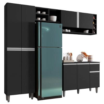 Cozinha Modulada Completa 4 Peças Vanessa Preto Ajl