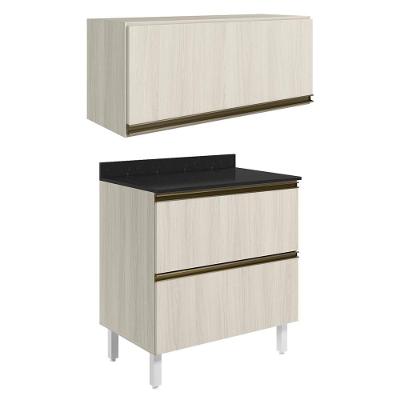 Armario Aereo E Balcao 2 Gavetas Mdf Kali Bianco Toq Bianco Toq Nicioli Bianco Toq Bianco Toq