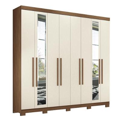 Guarda Roupa Casal Master New 8.4 8 Portas Jatobá-areia Com Espelho E Pés - Santos Andirá Jatobá-areia