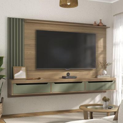 Painel Com Suporte Para Tv Até 75 Polegadas 3 Gavetas Multimóveis Cr45317 Carvalho-menta