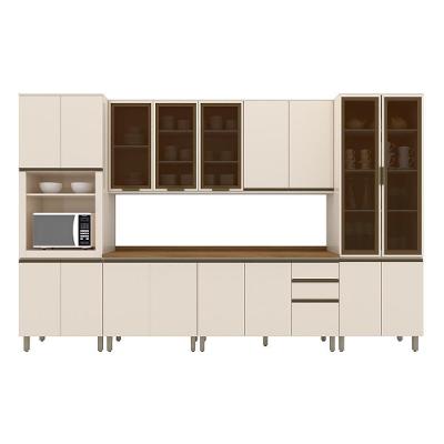 Cozinha Completa Connect 6 Peças Off White Com Torre Quente 1 Forno E Cristaleira - Móveis Henn Off White