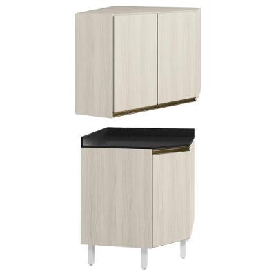 Armario E Balcao Canto Obliquo 75cm Mdf Kali Bianco Toq Bianco Toq Nicioli Bianco Toq Bianco Toq