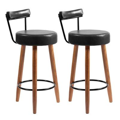 Kit 2 Banquetas Nápoles 89cm Couríssimo Preto - Salaone Preto