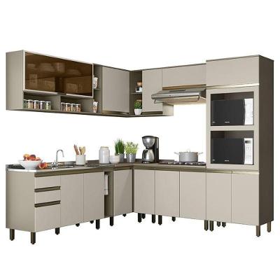 Cozinha Completa De Canto 11 Peças Connect Duna-cristal Torre Quente 2 Fornos - Móveis Henn Duna-cristal
