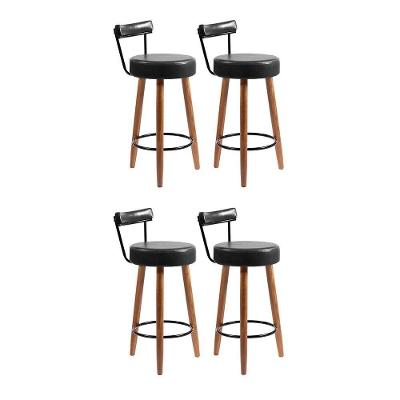 Kit 4 Banquetas Nápoles 89cm Couríssimo Preto - Salaone Preto