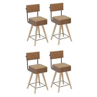 Kit 4 Cadeiras Barcelona 73cm Couríssimo Amarula - Salaone Amarula