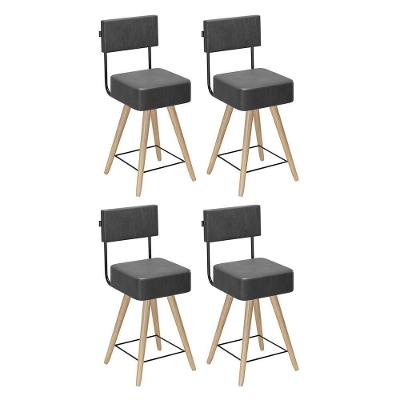 Kit 4 Cadeiras Barcelona 73cm Couríssimo Preto - Salaone Preto
