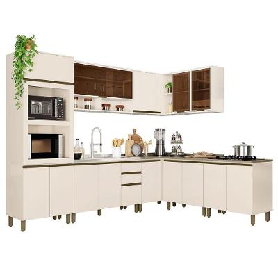Cozinha Completa De Canto 8 Peças Connect Off White - Móveis Henn Off White