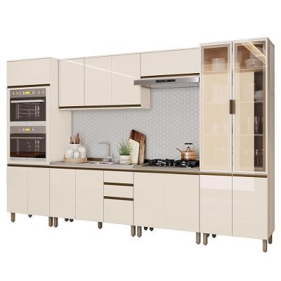 Cozinha Modulada Connect 6 Peças Off White Com Torre Quente 2 Fornos E Cristaleira - Móveis Henn Off White
