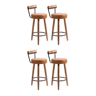 Kit 4 Banquetas Nápoles 89cm Couríssimo Amarula - Salaone Amarula