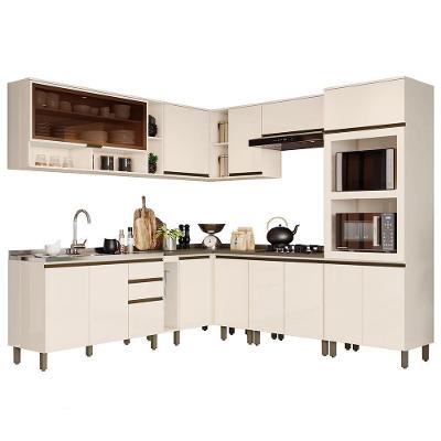 Cozinha Completa De Canto 11 Peças Connect Off White - Móveis Henn Off White