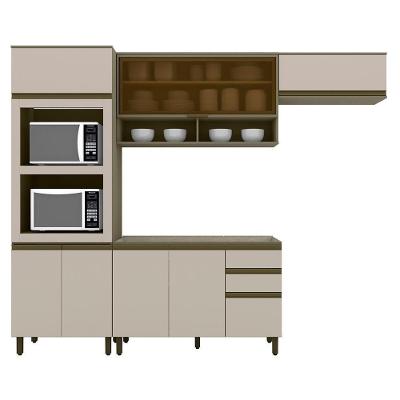 Cozinha Completa Connect 4 Peças Duna-cristal Com Torre Quente 2 Fornos - Móveis Henn Duna-cristal