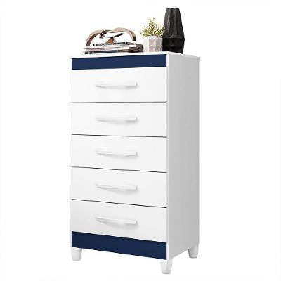 Cômoda Esmeralda 5 Gavetas Branco-azul Matte - Móveis Albatroz Branco-azul Matte