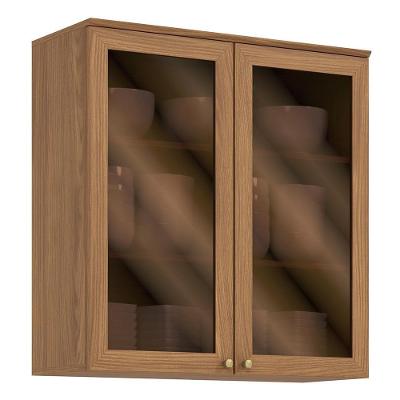 Armário Aéreo Requinte 80cm 2 Portas Nature Com Vidro - Móveis Henn Nature