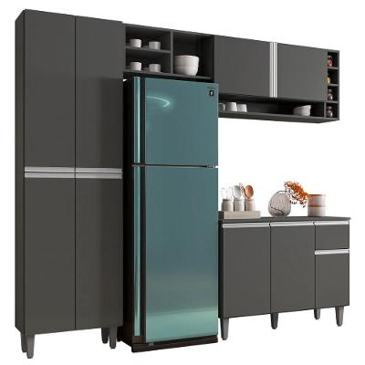 Cozinha Modulada Completa 4 Peças Vanessa Cinza Ajl
