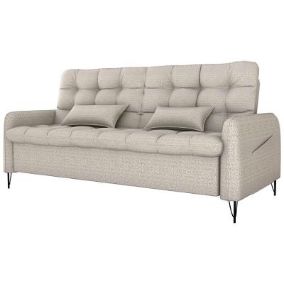 Sofa Cama 2 Lugares 200cm Pillar Linho Plano Milenum Palha Milani Store Palha