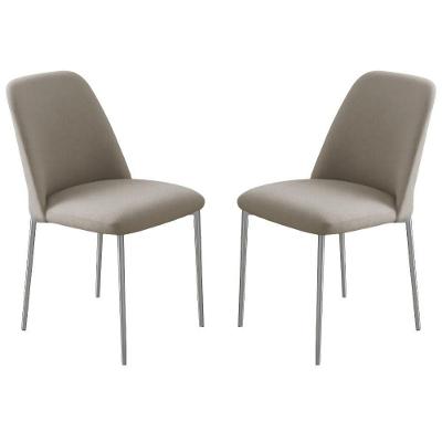 Conjunto 2 Cadeiras Londres Veludo Cappuccino Metal Champanhe